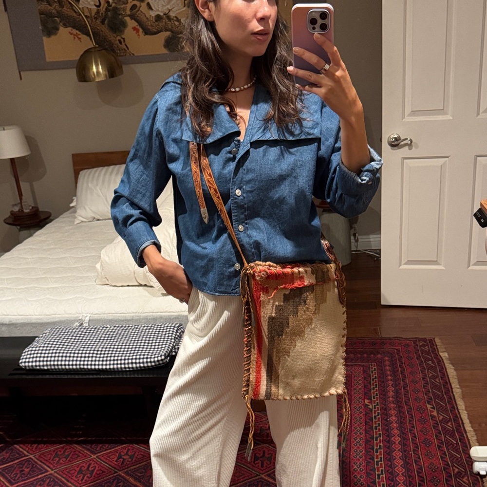 Bohemian Chevron Crossbody Bag in Warm Tones